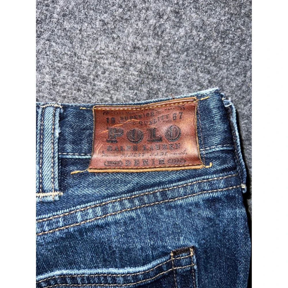 Polo Ralph Lauren Mens Jeans 38x30 Blue Denim Dark Wash Straight Leg 41381